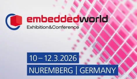Banner announcing participation in the embedded world Exhibition & Conference 2026